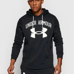 Η καλύτερη συμφωνία 🛒 Νέος ❤️ Under Armour Άνδρες Μπλούζες Χωρίς Φερμουάρ Μπλούζα Rival Terry Big Logo 1361559 Μαύρο Loose Fit 🔔 🔔