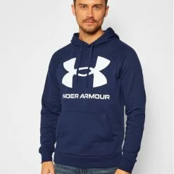 Αγορά ⌛ Φτηνός 🛒 Under Armour Άνδρες Μπλούζες Χωρίς Φερμουάρ Μπλούζα Ua Rival Fleece Big Logo 1357093 Σκούρο μπλε Loose Fit 😉 🌟