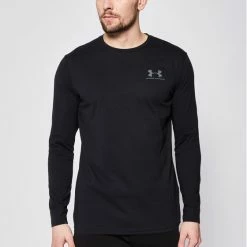Κουπόνι 🤩 Νέος ❤️ Under Armour Άνδρες Μακρυμάνικα Longsleeve Ua Sportstyle Left Chest 1329585 Μαύρο Loose Fit 🧨 ⌛
